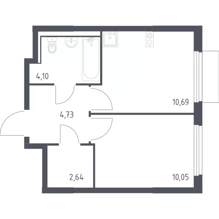 1-комнатная квартира: посёлок городского типа Мисайлово, микрорайон ... - Фото 1
