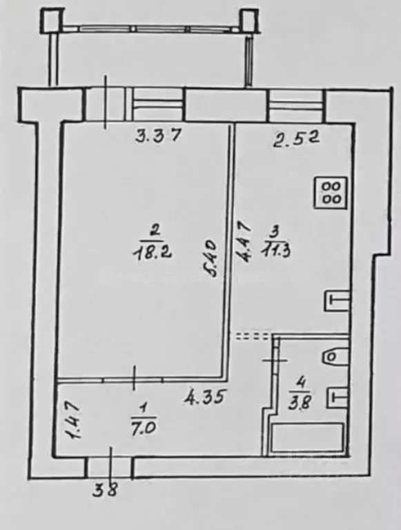 1-к кв. Кировская область, Киров Луганская ул., 64к1 (40.3 м) - Фото 1