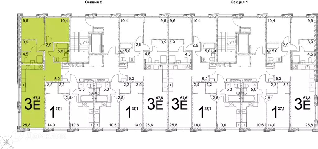 Продаётся 2-к квартира, 67 м - Фото 1