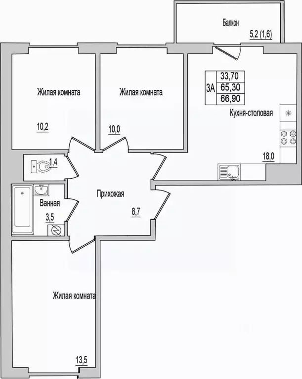 3-к кв. Псковская область, Псковский район, Завеличенская волость, д. ... - Фото 1