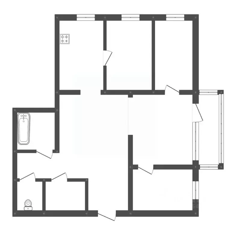 4-к кв. Амурская область, Белогорск Первомайская ул., 34 (92.4 м) - Фото 2
