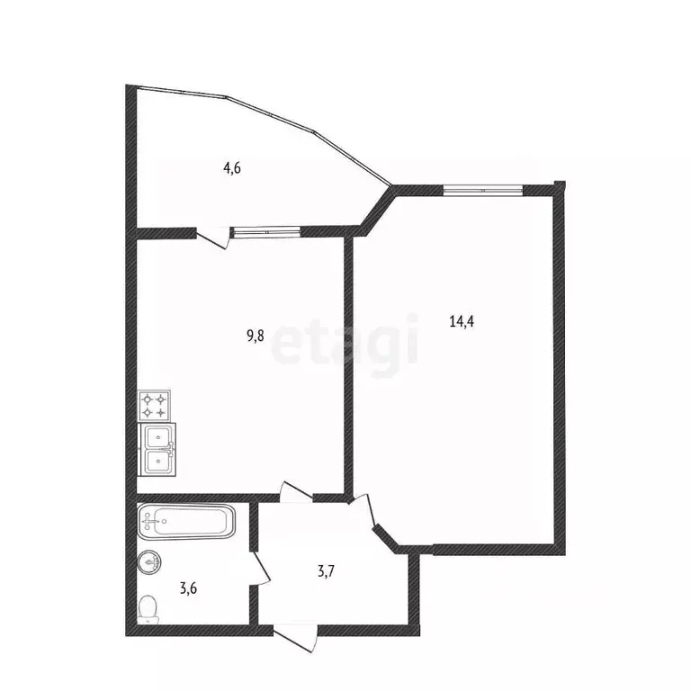 1-к кв. Краснодарский край, Краснодар ул. Ивана Беличенко, 97 (36.6 м) - Фото 1