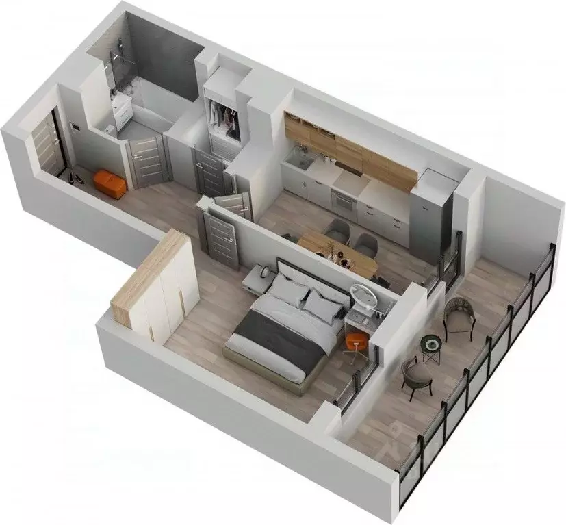 1-к кв. Татарстан, Нижнекамск просп. Шинников, 64А (40.1 м) - Фото 1