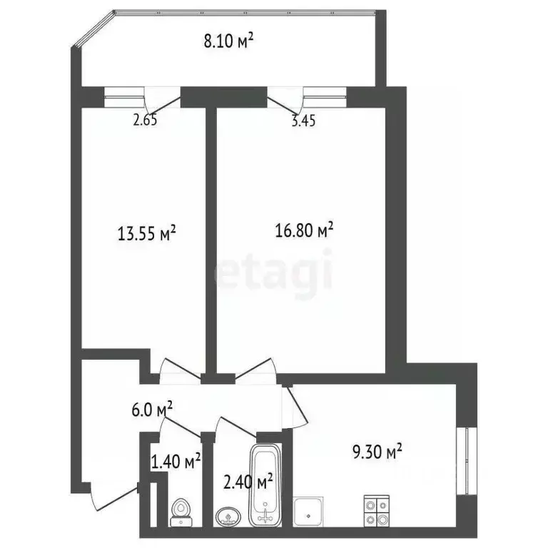 2-к кв. Ростовская область, Ростов-на-Дону Заводская ул., 25 (60.0 м) - Фото 0