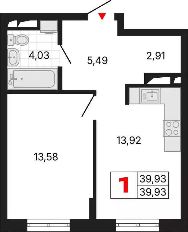 1-комнатная квартира: Екатеринбург, Комсомольская улица, 72А (39.94 м) - Фото 1