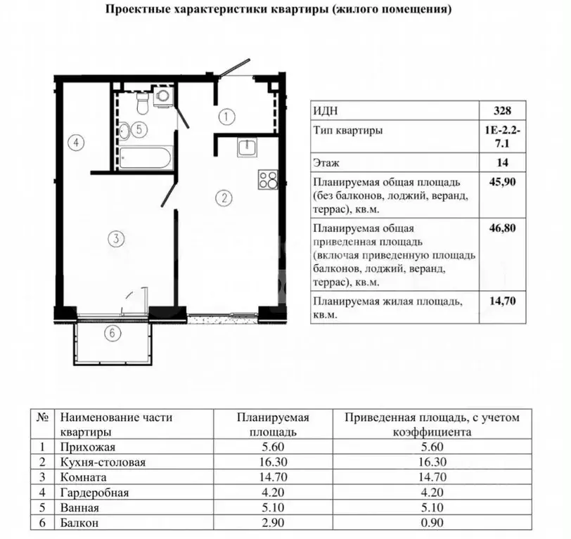 1-к кв. Москва наб. Марка Шагала, 11к3 (45.6 м) - Фото 1