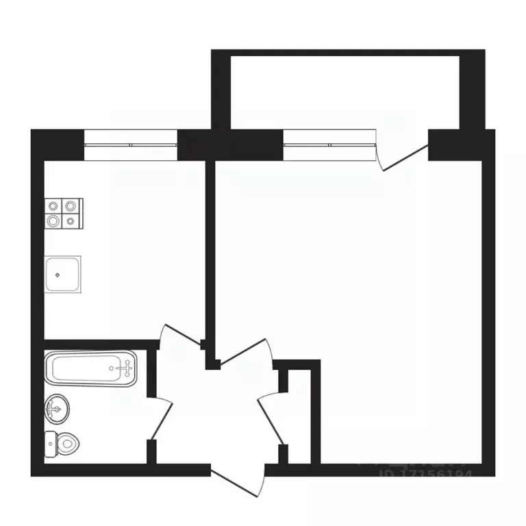 1-к кв. Тюменская область, Тюмень Северная ул., 6 (30.9 м) - Фото 1