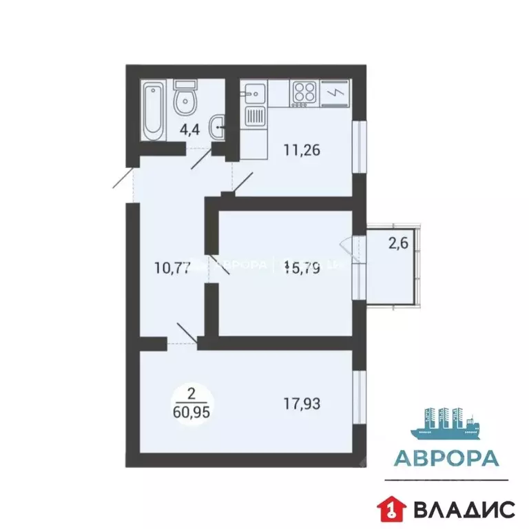 2-к кв. Челябинская область, Магнитогорск ул. Тевосяна, 32 (60.95 м) - Фото 1