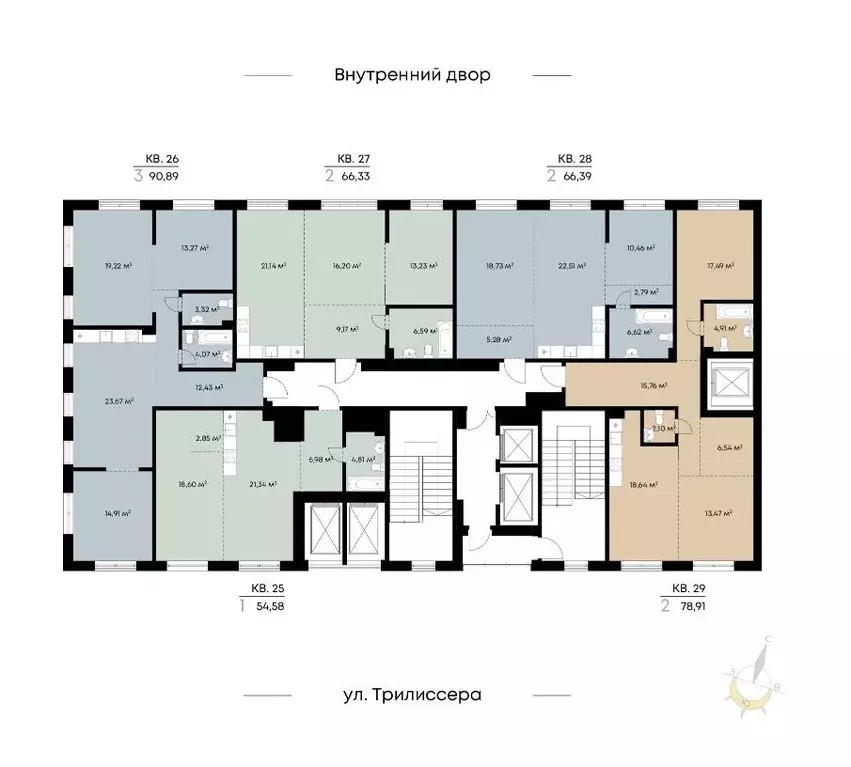 2-к кв. Иркутская область, Иркутск ул. Лебедева-Кумача (78.91 м) - Фото 1