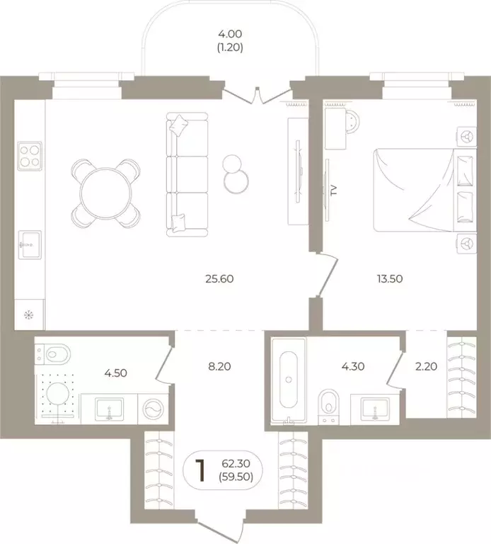 1-к кв. Башкортостан, Стерлитамак ул. Мира, 70 (59.5 м) - Фото 1