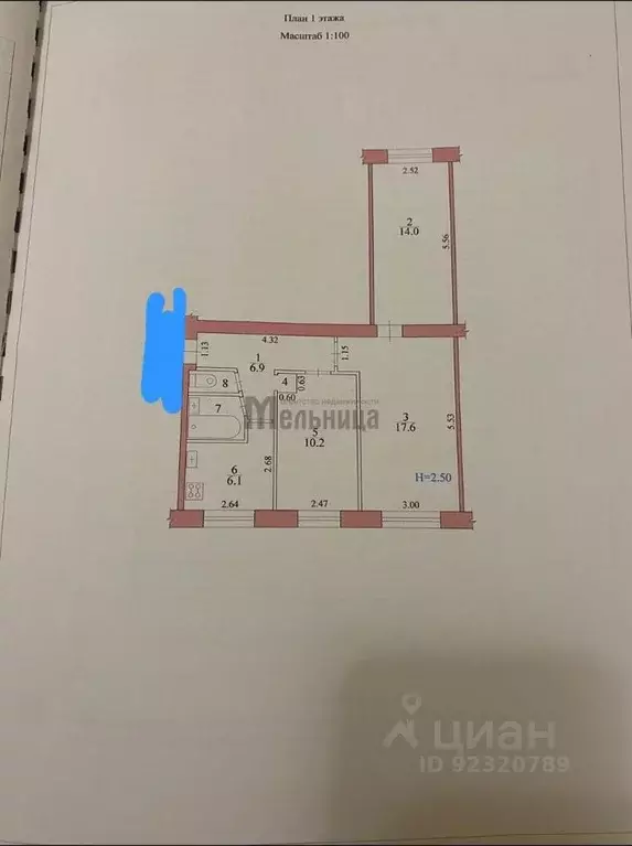 3-к кв. Волгоградская область, Волгоград ул. Дымченко, 10 (58.3 м) - Фото 2