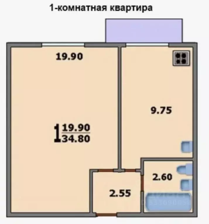 1-к кв. Москва 1-я Владимирская ул., 47 (35.0 м) - Фото 1