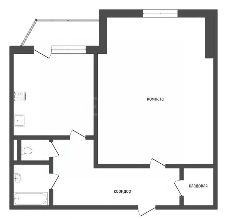 1-к кв. Ханты-Мансийский АО, Сургут просп. Ленина, 62 (44.0 м) - Фото 1