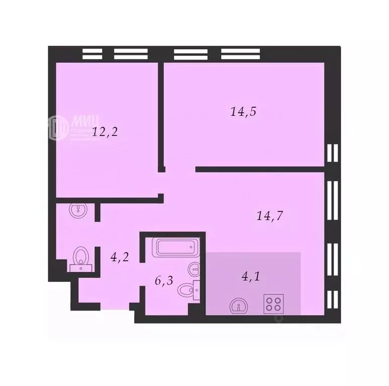 3-к кв. Москва Новоостаповская ул., 16к1 (56.0 м) - Фото 2