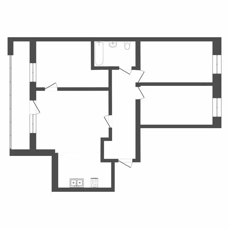 3-комнатная квартира: Тюмень, Широтная улица, 148к3 (74.5 м) - Фото 1