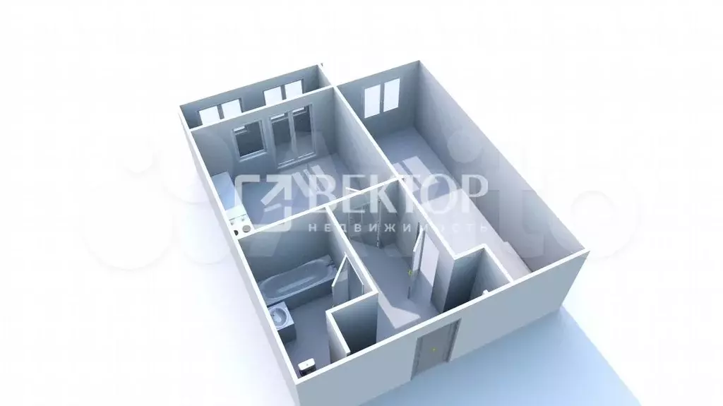 1-к. квартира, 40 м, 1/3 эт. - Фото 0