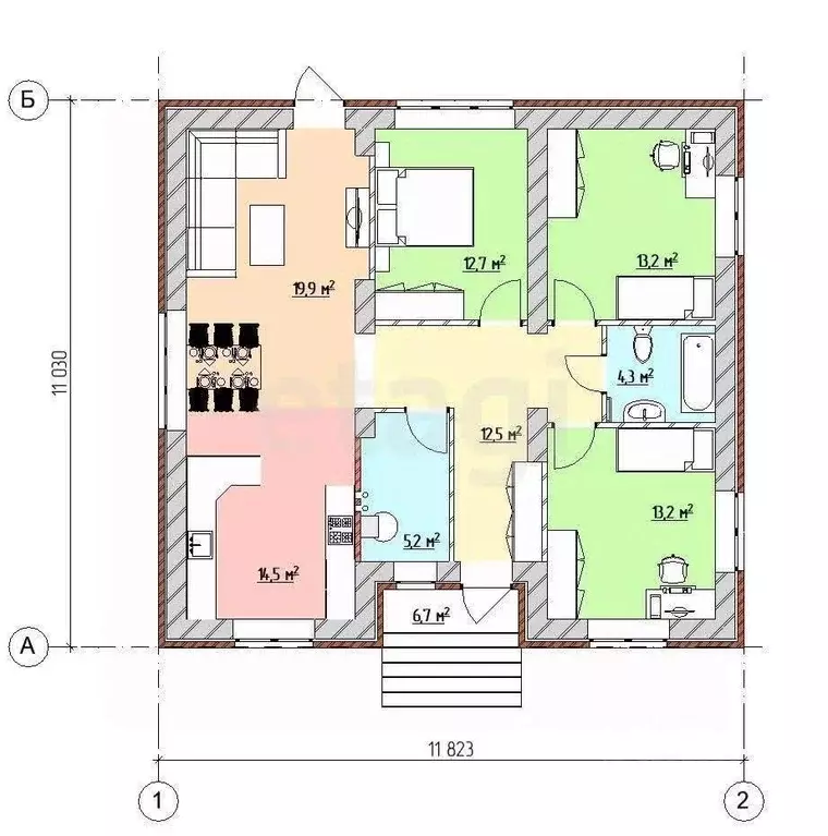 Дом в Тульская область, Тула городской округ, д. Горюшино  (104 м) - Фото 2