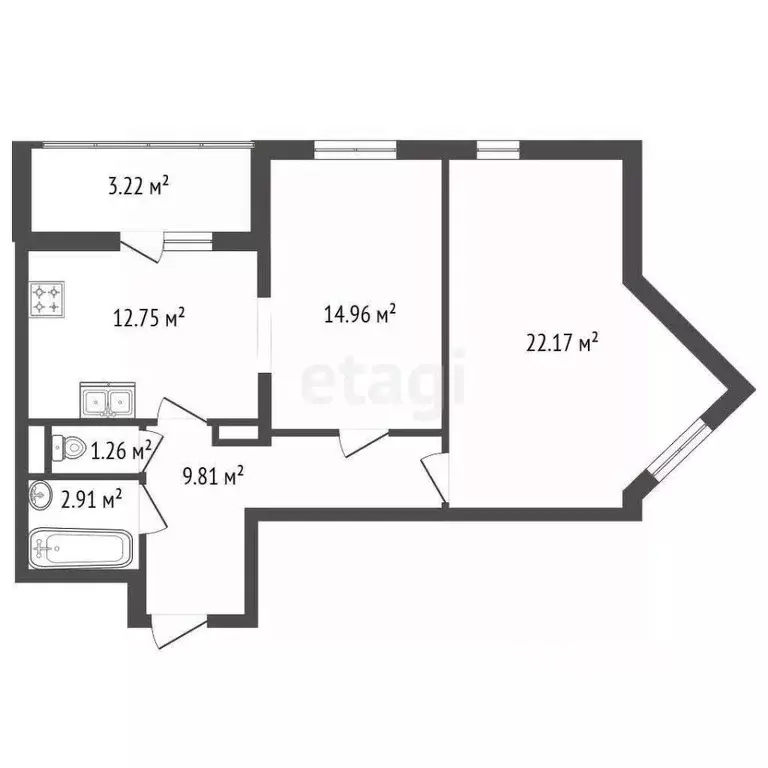 2-к кв. Санкт-Петербург пер. Ипподромный, 1к2 (67.8 м) - Фото 2