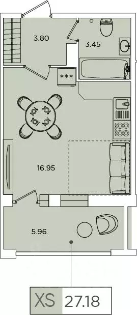 Студия Санкт-Петербург Планерная ул., 87к1 (26.6 м) - Фото 0