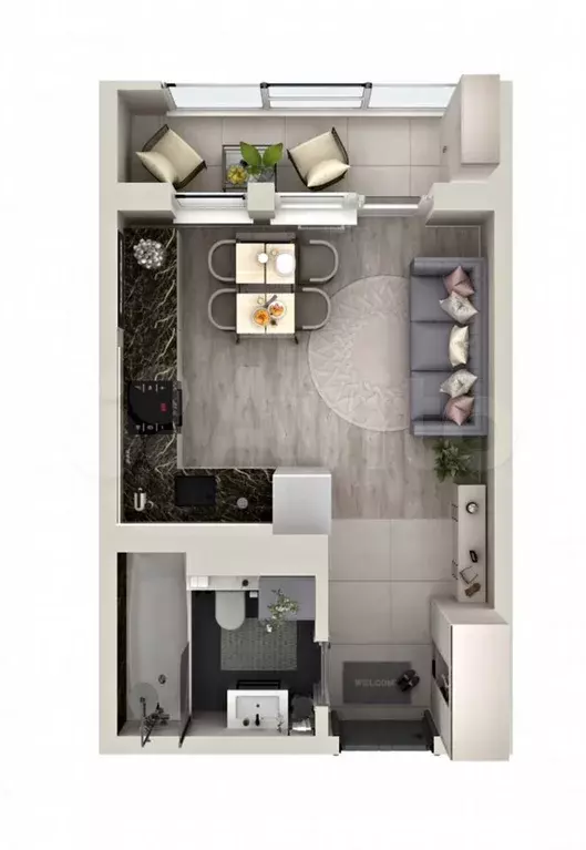 Квартира-студия, 25,5 м, 4/24 эт. - Фото 1