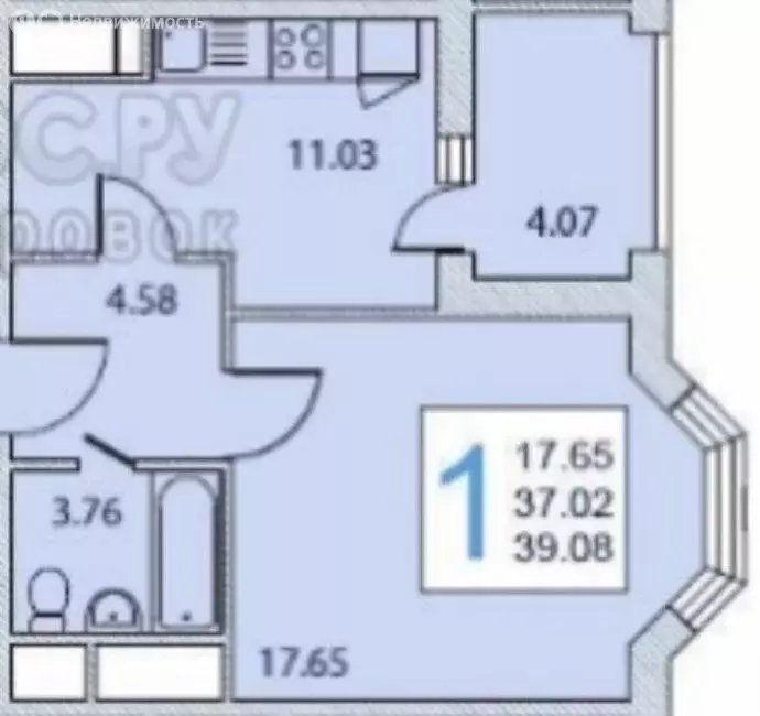 1-комнатная квартира: Москва, Синявинская улица, 11к2 (36 м) - Фото 1