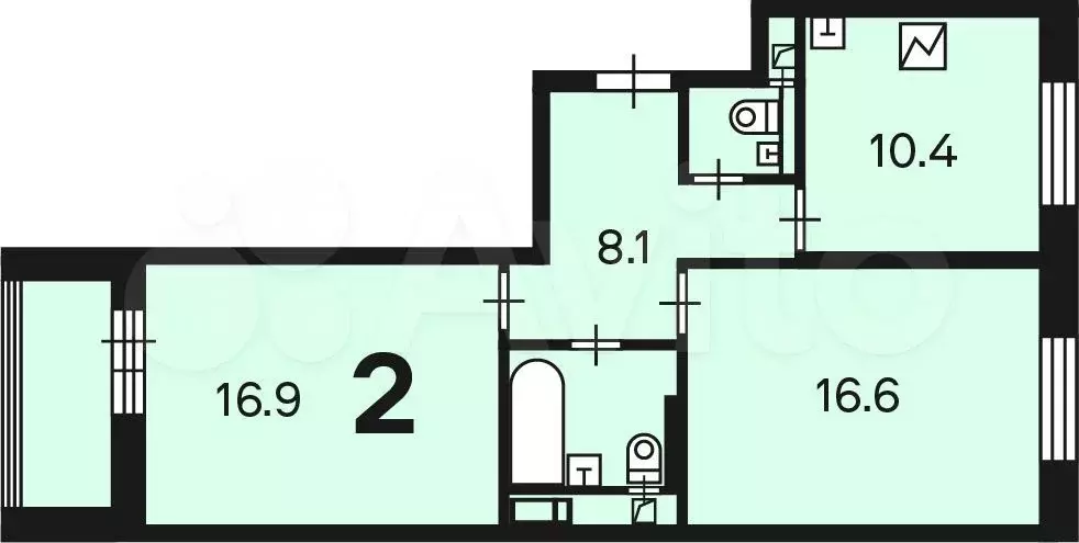 Аукцион: 2-к. квартира, 57,6 м, 22/22 эт. - Фото 1