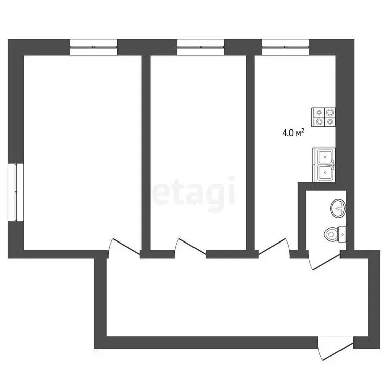 2-комнатная квартира: Ижевск, Советская улица, 2 (40 м) - Фото 1