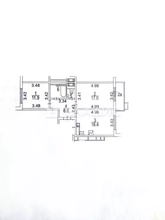 2-комнатная квартира: Москва, район Троицк, Кварцевая улица, 5к3 (56.9 ... - Фото 0