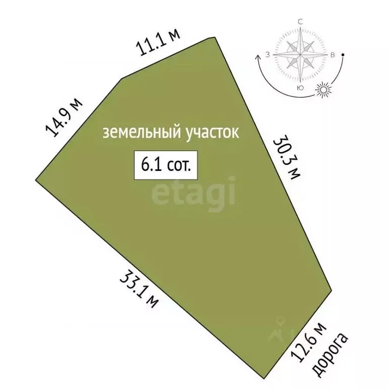 Участок в Крым, Симферопольский район, с. Чистенькое  (6.11 сот.) - Фото 1