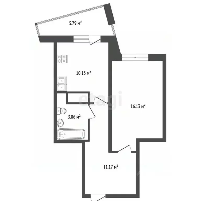 1-к кв. Московская область, Мытищи ул. Стрелковая, 21 (40.3 м) - Фото 2