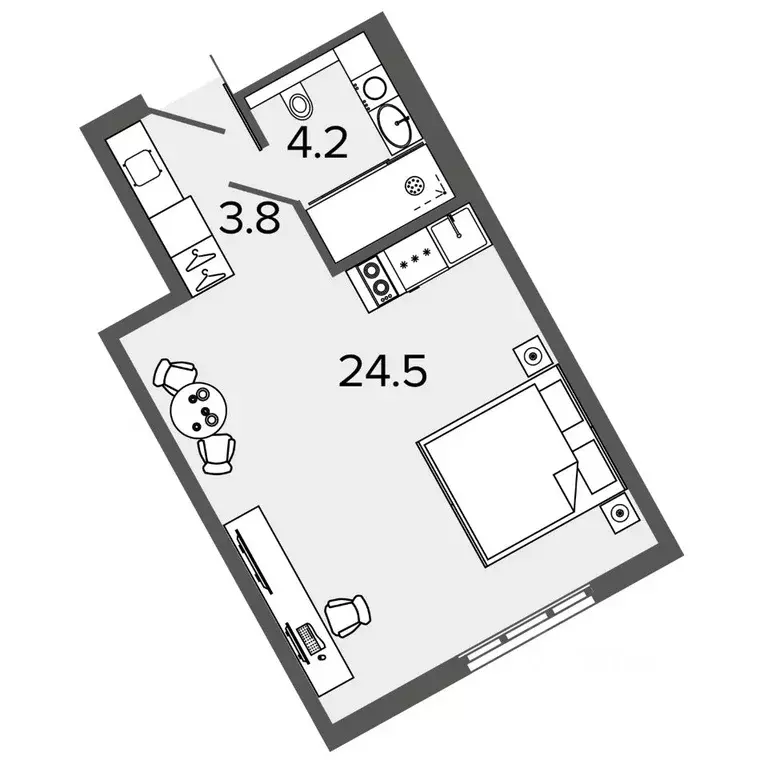 Студия Санкт-Петербург Ташкентская ул., 6к2 (31.9 м) - Фото 0