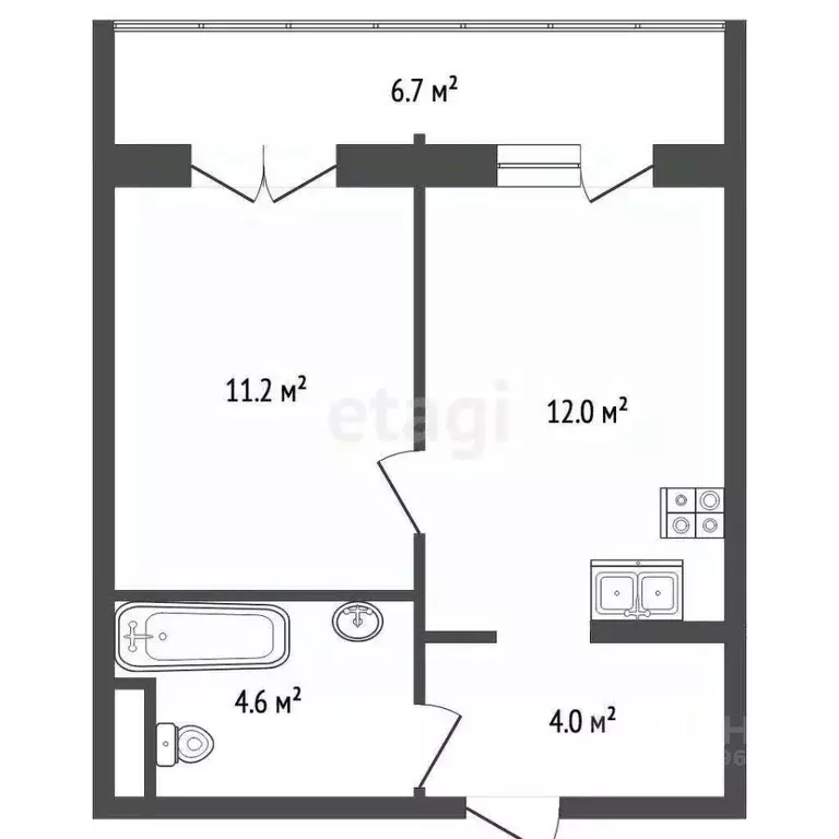 1-к кв. Челябинская область, Челябинский городской округ, пос. ... - Фото 2
