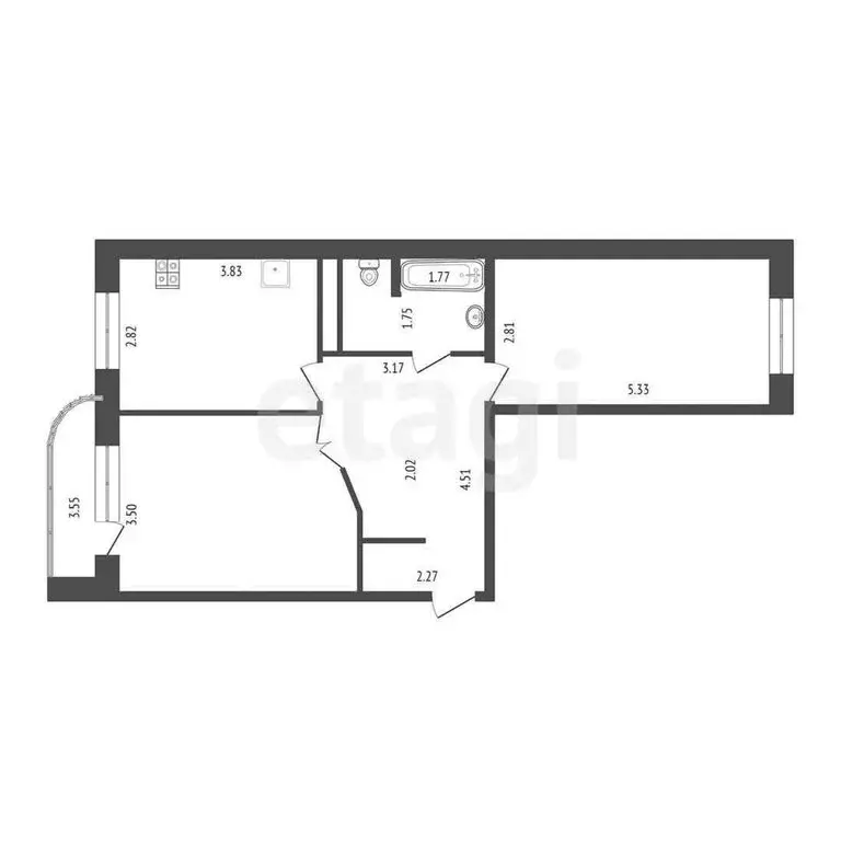 2-комнатная квартира: Дмитров, микрорайон имени К.А. Аверьянова, 25 ... - Фото 0