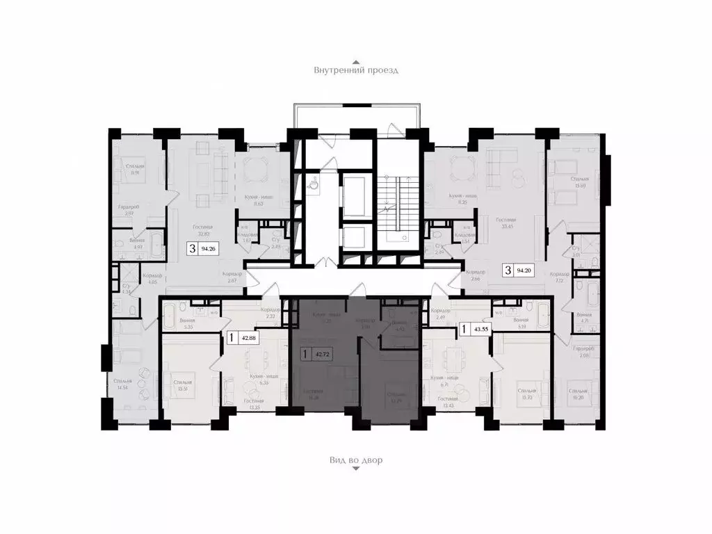 1-комнатная квартира: Москва, 1-я улица Бухвостова, 2к3 (42.7 м) - Фото 1