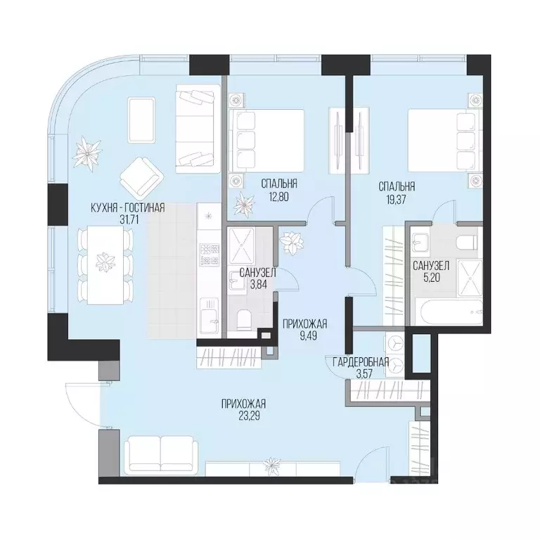 2-к кв. Москва Садовническая наб., 71 (107.92 м) - Фото 1