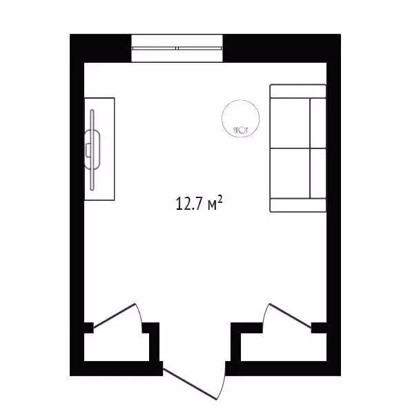 1к в -комнатной квартире (12.7 м) - Фото 1