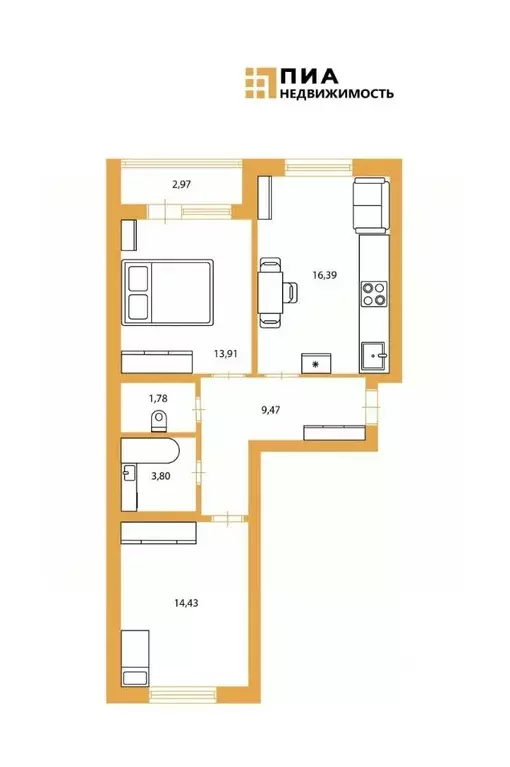 2-к кв. Санкт-Петербург Лиговский просп., 232 (60.4 м) - Фото 2