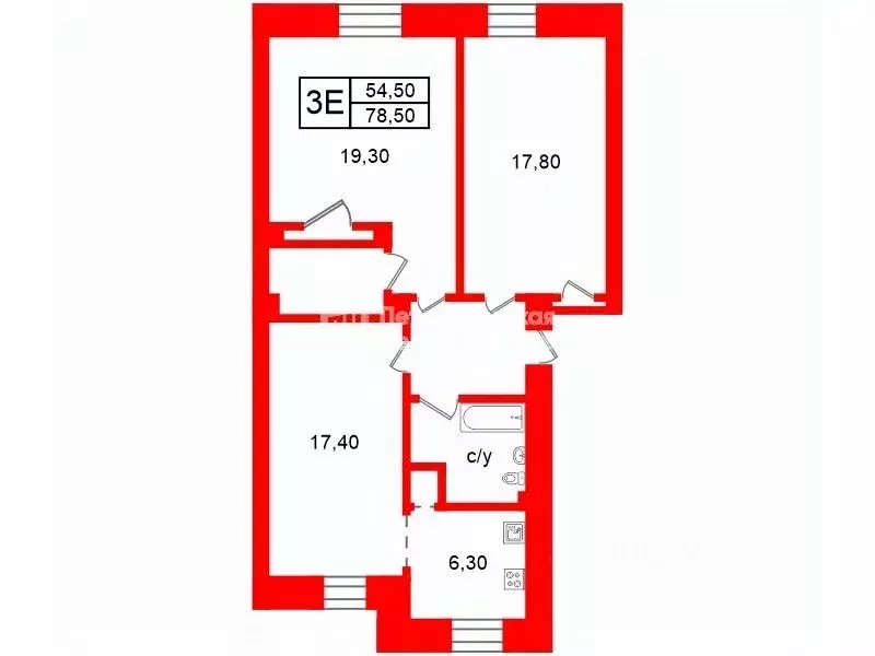 3-к кв. Санкт-Петербург Большая Монетная ул., 31-33 (78.5 м) - Фото 1