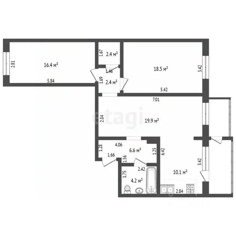 3-к кв. Саха (Якутия), Якутск ул. Петра Алексеева, 83/19 (80.5 м) - Фото 1