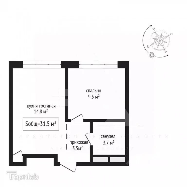 1-к кв. Московская область, Ленинский городской округ, д. Сапроново, ... - Фото 2