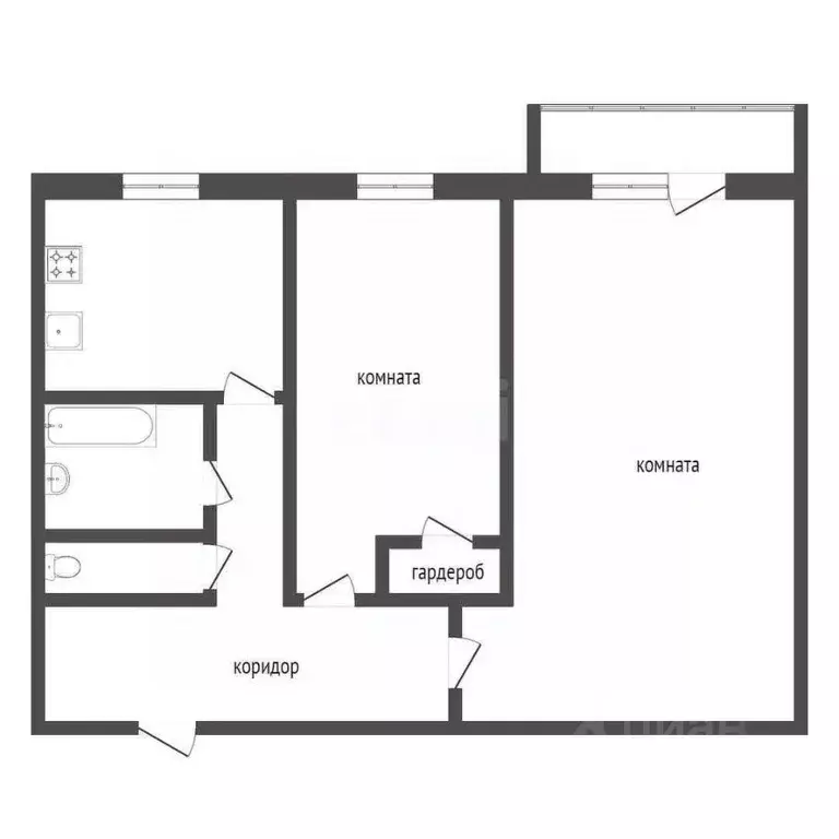 2-к кв. Москва 4-й Вятский пер., 23 (44.3 м) - Фото 1