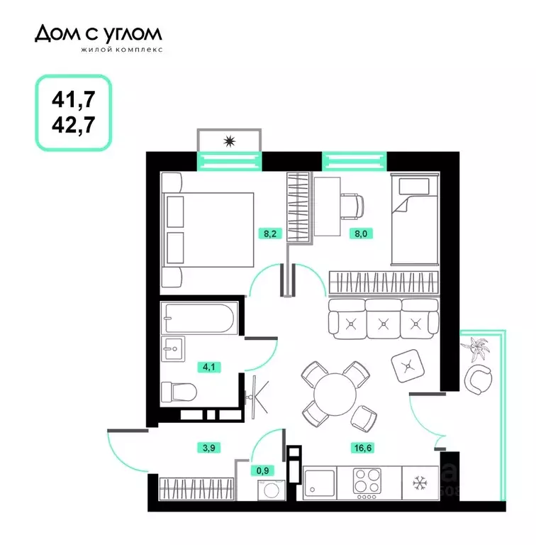 2-к кв. Приморский край, Владивосток ул. Нейбута, 137с1 (42.7 м) - Фото 0