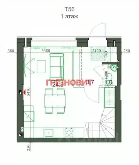 Таунхаус в Новосибирская область, Новосибирский район, Мичуринский ... - Фото 0