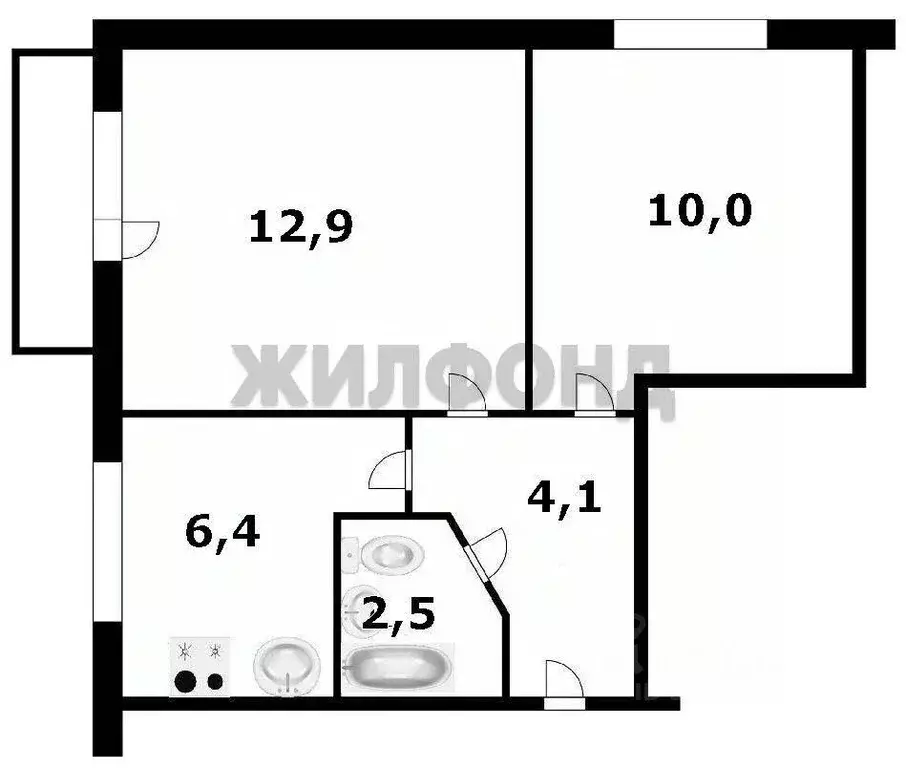 2-к кв. Новосибирская область, Новосибирск Тенистая ул., 23 (36.8 м) - Фото 0