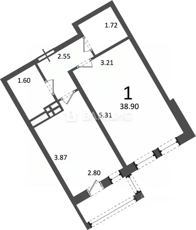 1-к кв. Москва д. Раево, ул. Ирландская, 4к1 (37.9 м) - Фото 1