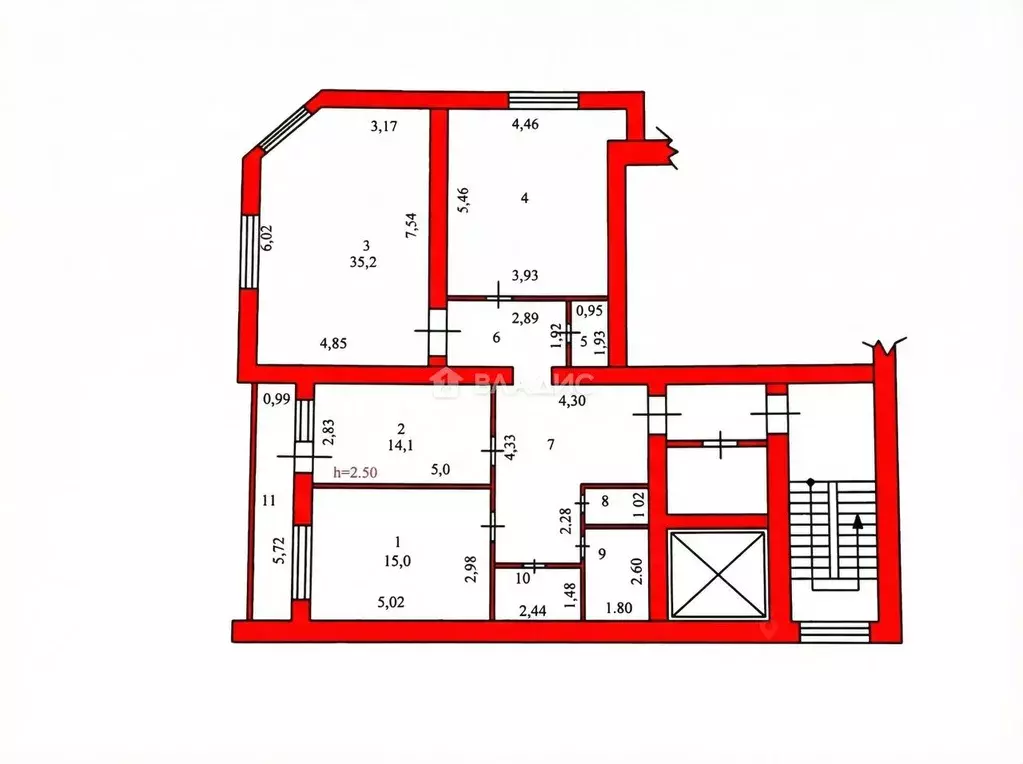 3-к кв. Пензенская область, Пенза Коммунистическая ул., 41б (118.2 м) - Фото 2