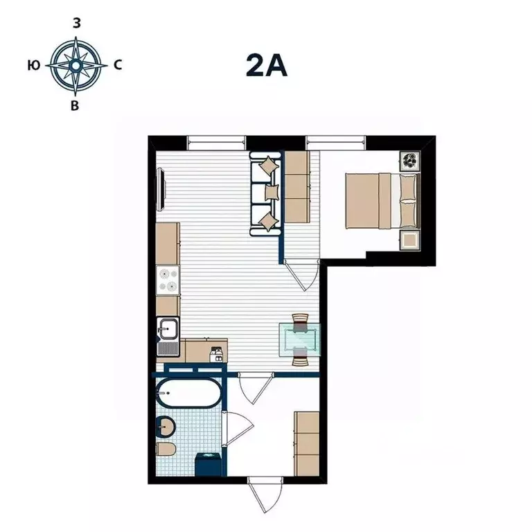 2-к кв. Приморский край, Владивосток ул. 2-я Поселковая (44.38 м) - Фото 1