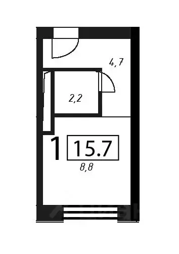 Студия Москва Жигулевская ул., 4К2 (15.7 м) - Фото 0