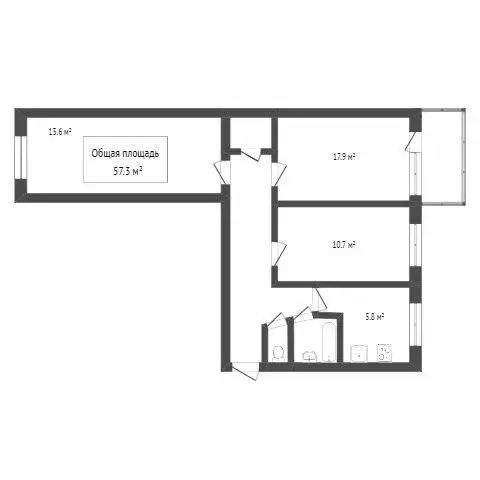 3-комнатная квартира: Томск, улица Пушкина, 27Д (55.5 м) - Фото 0