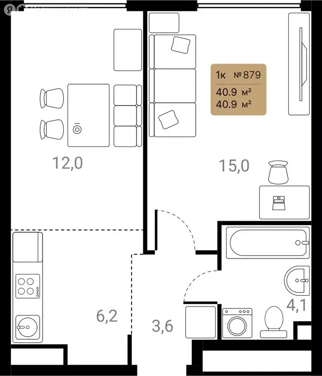 1-комнатная квартира: Химки, ЖК Лесная Коллекция, к4 (40.9 м) - Фото 2